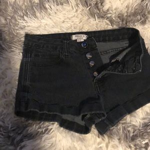 Black jean shorts
